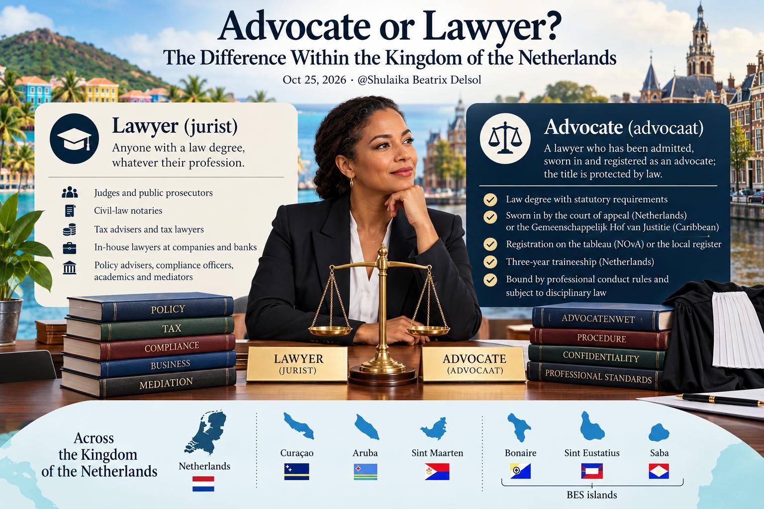 Advocate or Lawyer? The Difference Within the Kingdom of the Netherlands — comparison of lawyers and advocates across the Kingdom.