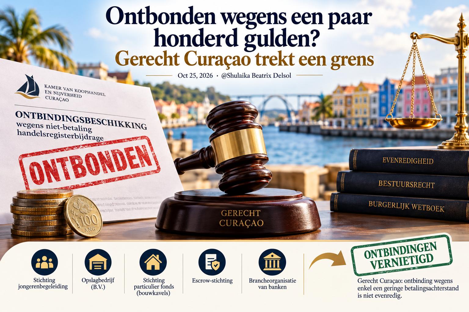 Ontbonden wegens een paar honderd gulden? Gerecht Curaçao trekt een grens — ontbindingsbeschikking van de KvK Curaçao vernietigd.